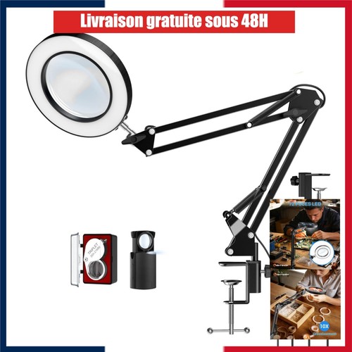 Loupe éclairante led 10x - 10x, à