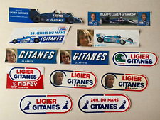LOT 12 STICKERS VINTAGE TEAM LIGIER F1 GITANES - LAFFITE - ARNOUX - 24H MANS