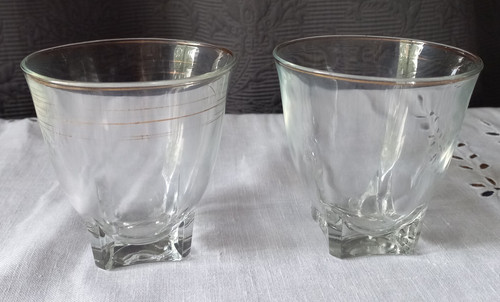 Verres eau anciens - 2, à