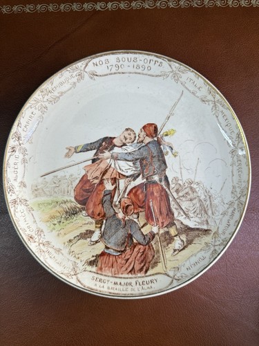 Assiette faïence creil - assiette,