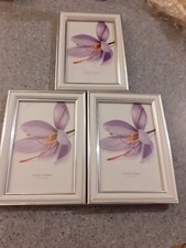 lot de 3 cadres en bois blanc argenté "10 x15 cm"