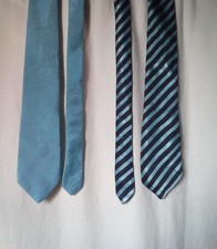 Cravate bleue en soie mixte lot de 2