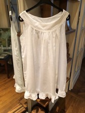 ancienne robe / chemise de nuit en coton blanc vintage années 60 - T 40