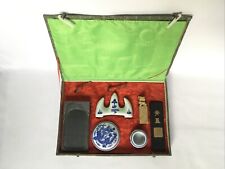 CHINE XX ème COFFRET D’ÉCRITURE Pierre à Encre, Sceau à Cacheter, Porte-plume…