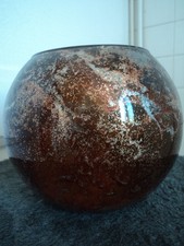 Vase Jean Noël Bouillet, modèle Océanie en verre laqué signé, FRANCE. TBE.