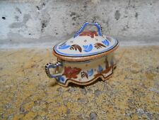Ancienne Petite Soupière Ovale en faience HB QUIMPER  jolie forme