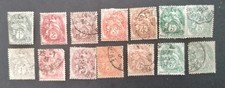 Lot De 14 Timbres Oblitérés. France. Type Blanc. N°107au111 YT. Port Offert. 