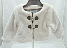 Obaïbi veste fourrure blanche brandebourg doublée tissu bébé 3 mois