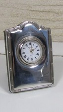 PENDULETTE DE BUREAU R CARR ENGLAND ARGENT MASSIF SOLID SILVER CLOCK REVEIL