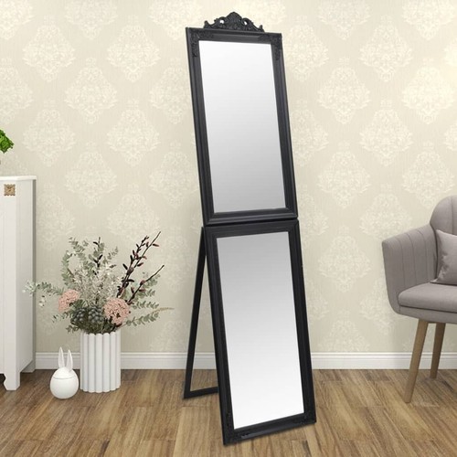 Miroir sur pied argenté - miroir,