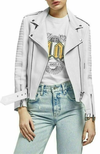Blouson motard blanc - de,