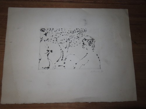 Estampe gravure couple - estampe,