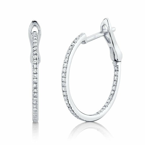 14k blanc diamant boucles - or,