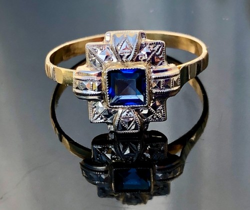Bague ancienne jaune et - en,
