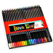 Faber-Castell Crayons de Coloriage - Noir Édition - Variés Couleurs - Paquet 24