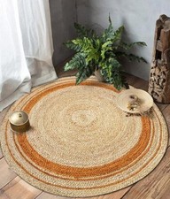 Tapis rond naturel réversible