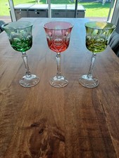  3 Verres  Cristal couleur