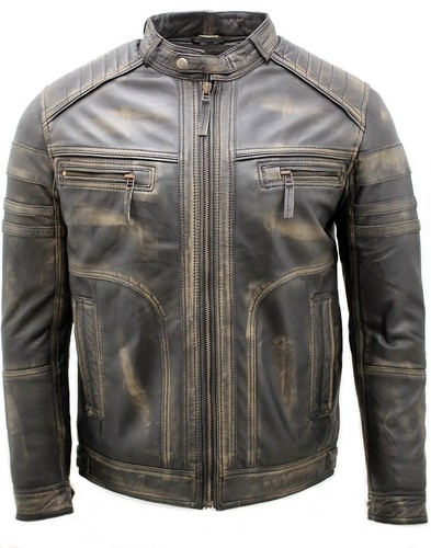 Veste moto biker - de, cuir