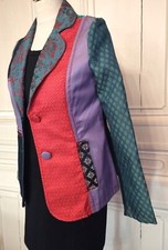 LULU H VESTE  PATCHWORK BROCHé TRIMATIERE BOUTONS BIJOUX  TS OU T 38