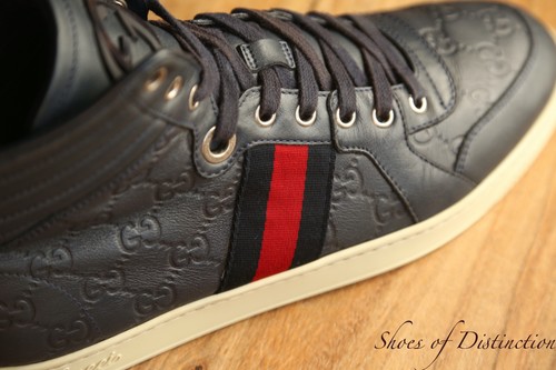 Baskets gucci cuir marine - baskets,