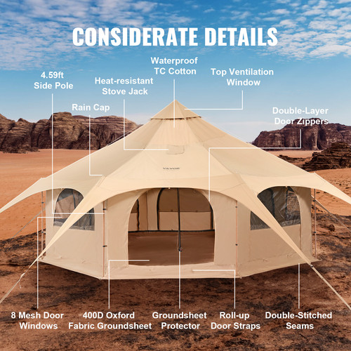 Vevor tente cloche toile - vevor,