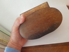 VASE JARDINIERE  PATE DE VERRE MARMOREEN  AMBRE JAUNE ET NOIR  DAUM NANCY 1920