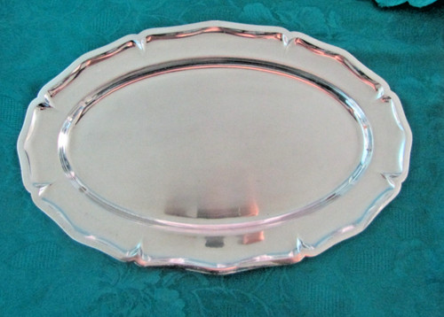 Plat ovale métal argenté - ovale,