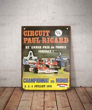 Plaque métal vintage Circuit paul ricard f1 Décoration Déco publicité affiche