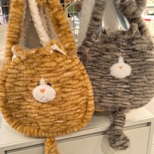Femme Fille Peluche Chat avec Queue Sac Bandoulière Fourrure Mignon une Épaule L