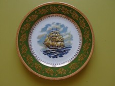 Assiette Porcelaine décorative Limoges  "Bateau"    .
