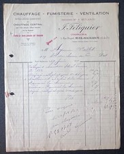 Lettre en tête Chauffage fumisterie Féliquier Rueil Malmaison 1930