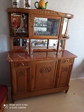 meuble ancien  bois vitre bisoter marbre neuf sur un meuble tiroir porte  