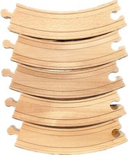 Lot 5 Rails Courbe train en bois Compatible Brio