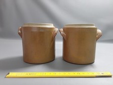 Lot de 2 pots anciens pot terre vernissée french antique brocante