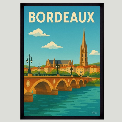 Affiche poster mural - mural, bordeaux