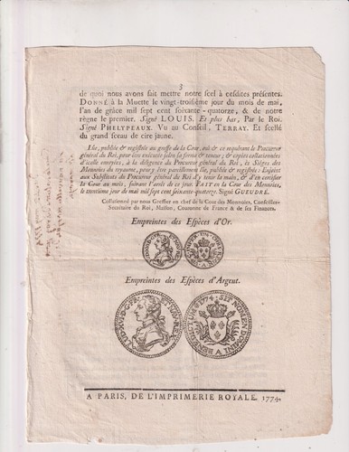 1774 déclaration roi - déclaration.,