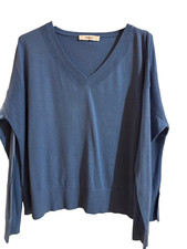 Promod pull fin bleu col - ,