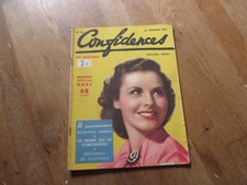 MAGAZINE CONFIDENCES 32  decembre 1938 histoires vraies mode coeur special noel