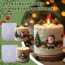 Moule à bougie tricoté Père Noël en cire d'abeille et soja pour fabrication de b