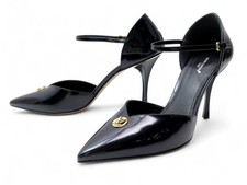 NEUF CHAUSSURES ESCARPINS LOUIS VUITTON STELLAR PUMP 40 EN CUIR VERNI NOIR 990€