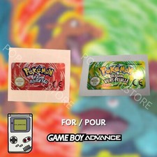 Étiquette - Stickers De Remplacement Pokemon Version Rouge Feu + Vert Feuille