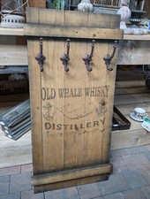 MANTEAU ARMOIRE MURALE OLD WHALE WHISKY BOIS STYLE ANCIEN MARINE CHASSE À LA ...