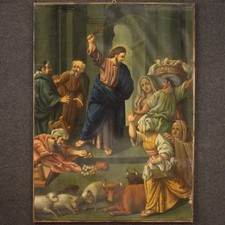 Tableau religieux huile cuivre