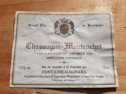 étiquette vin chassagne - étiquette,