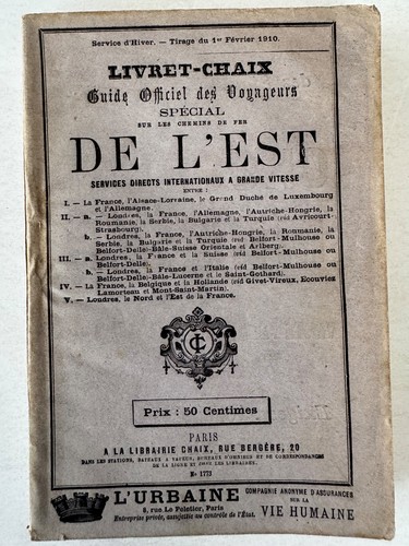 1910 indicateur chaix au - 1910,
