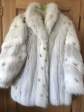 veste de fourrure 3/4 en renard-lynx Mod 86 manches spirales Taille M   Fourreur