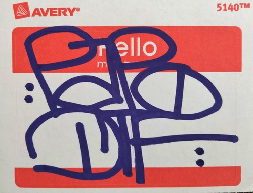 Papo tag sur sticker - papo, "hello