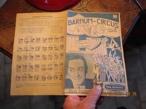 Ancienne partition cirque - ancienne,