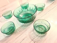 lot de bol à salade de fruit vintage vert émeraude ARCOROC France