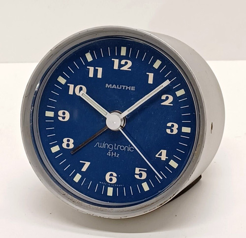 Réveil rond alu cadran bleu - rond,,